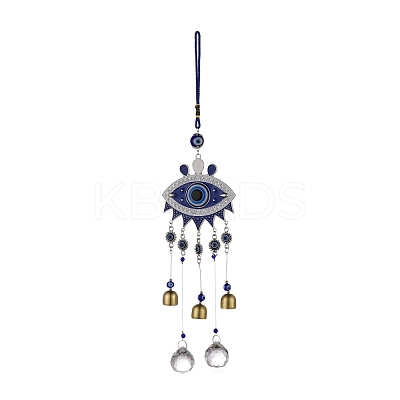 Alloy Turkish Blue Evil Eye Pendant Decoration HJEW-M002-12AS-1
