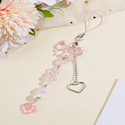 1Pc Alloy Heart Mobile Straps AJEW-LP0004-92-1