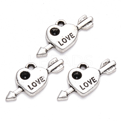 Valentine's Day Tibetan Style Alloy Pendant Rhinestone Settings TIBEP-S319-058AS-RS-1