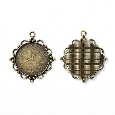 Vintage Tibetan Style Alloy Pendant Cabochon Settings LS-TIBEP-M018-92AB-NF-1