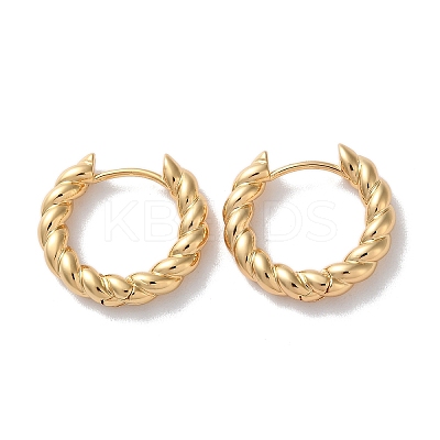 Twist Rings Brass Hoop Earrings for Women EJEW-B056-15G-1