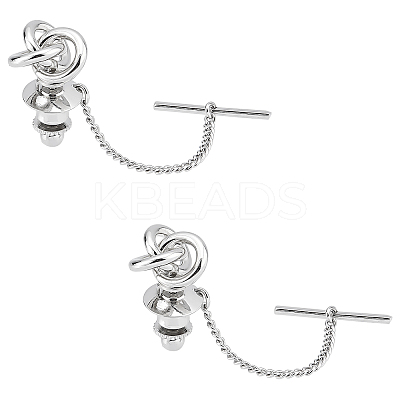 2Pcs Brass Knot Shape Tie Tack Clutch FIND-FG0001-68P-1