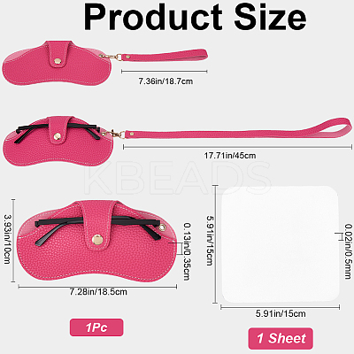 1 Set Portable Travel Leather Eyeglass Storage Cases AJEW-CN0002-45F-1