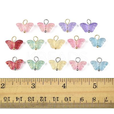 70Pcs 14 Colors Glass Pendants PALLOY-FS00052-1