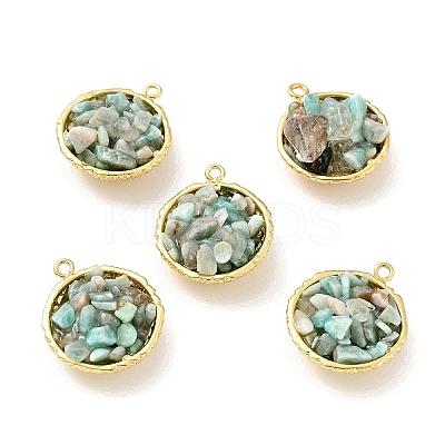 Natural Amazonite Chip Pendants KK-C242-05G-03-1