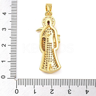 Rack Plating Brass Micro Pave Cubic Zirconia Pendants KK-Z063-09G-02-1
