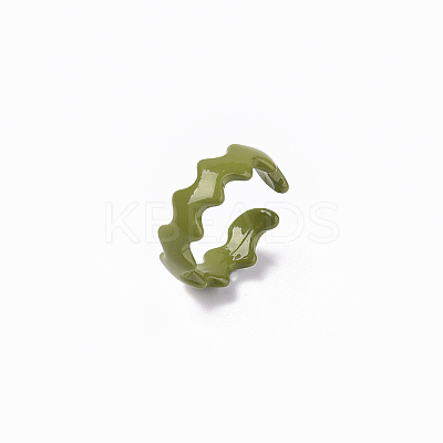 Spray Painted Alloy Cuff Rings X-RJEW-T011-16-RS-1