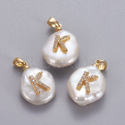 Natural Cultured Freshwater Pearl Pendants KK-L187-A-01K-1