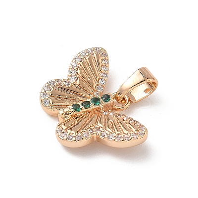 Brass Micro Pave Cubic Zirconia Pendants KK-D369-05G-1
