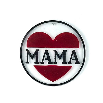 DIY Mother's Day Theme Flat Round Pendant Silicone Molds SIMO-H010-02B-1