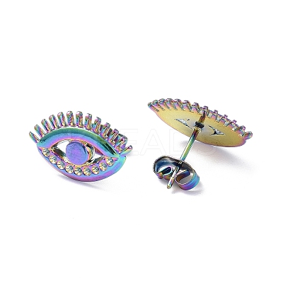 Ion Plating(IP) 304 Stainless Steel Eye Stud Earring Findings EJEW-I285-07MC-1