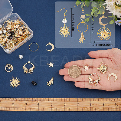 DIY Sun Moon Star Earring Making Kit DIY-SC0020-86-1