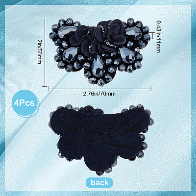 4Pcs Glass Rhinestone Sew on Ornament Accessories FIND-CP0001-09-1