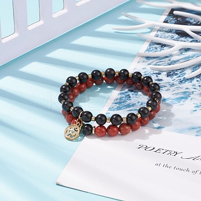 Beaded Stretch Bracelet Sets BJEW-JB08345-1