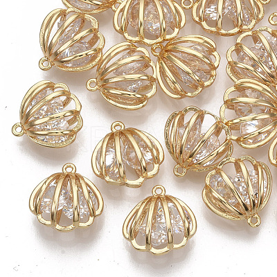 Brass Cubic Zirconia Charms KK-S354-101-NF-1
