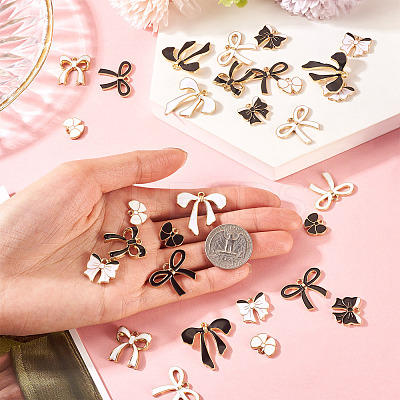 40Pcs 10 Styles Alloy Enamel Pendants ENAM-TA0009-03-1
