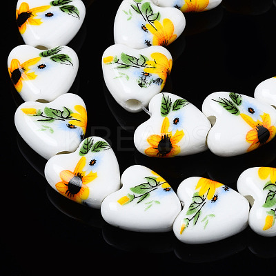 Handmade Porcelain Ceramic Beads Strands PORC-S502-045C-1