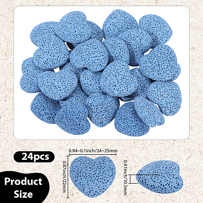 24Pcs Unwaxed Natural Lava Rock Beads G-PA0002-13A-1