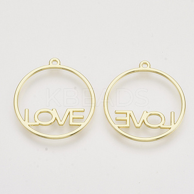 Rack Plating Alloy Open Back Bezel Pendants PALLOY-N150-35-1