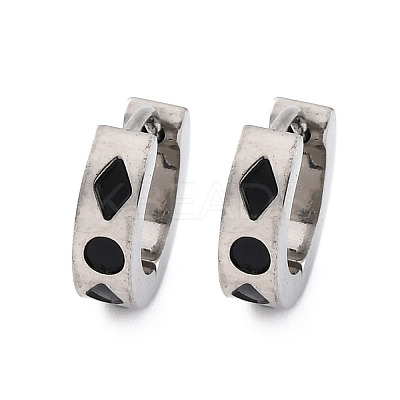 304 Stainless Steel with Enamel Earrings EJEW-M001-20B-P-1