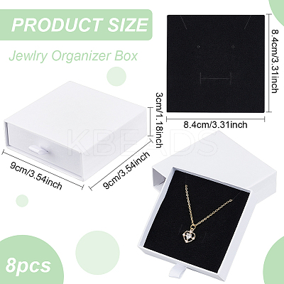 Kraft Paper Necklace Earring Storage Gift Drawer Boxes CON-WH0095-87C-1