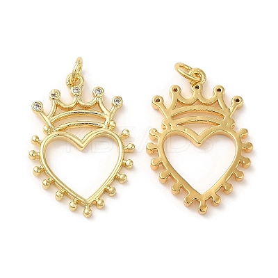 Eco-Friendly Brass Micro Pave Cubic Zirconia Pendants KK-M246-41G-1