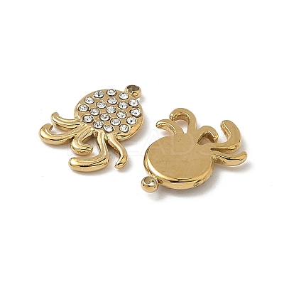 304 Stainless Steel Rhinestone Pendants Ion Plating(IP) STAS-V015-06G-1