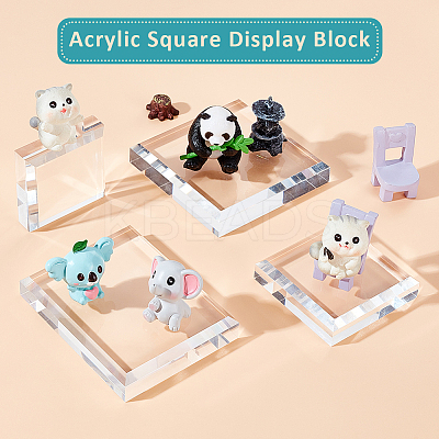 4Pcs 4 Styles Acrylic Display Pedestals ODIS-GA0001-58-1