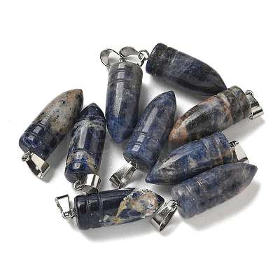 Natural Sodalite Pointed Pendants G-B127-18P-10-1