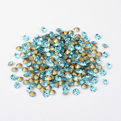 Back Plated Grade A Diamond Glass Pointed Rhinestone X-RGLA-SS12-004-1