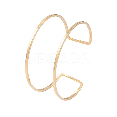 Ion Plating(IP) 304 Stainless Steel Hollow Open Cuff Bangles for Women LS-BJEW-S155-04G-1