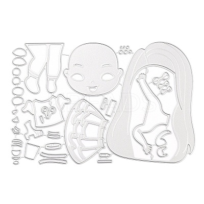 Cute Girl Carbon Steel Cutting Dies Stencils DIY-P076-71-1