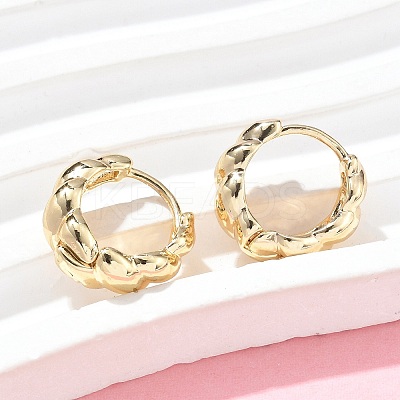 Twist Brass Hoop Earrings EJEW-Z102-09G-1