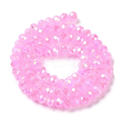 Baking Electroplate Glass Beads Strands DGLA-A039-J8mm-B09-1