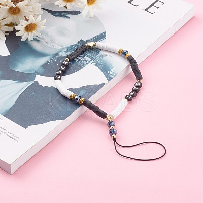Polymer Clay Heishi Beaded Mobile Straps HJEW-JM00466-1