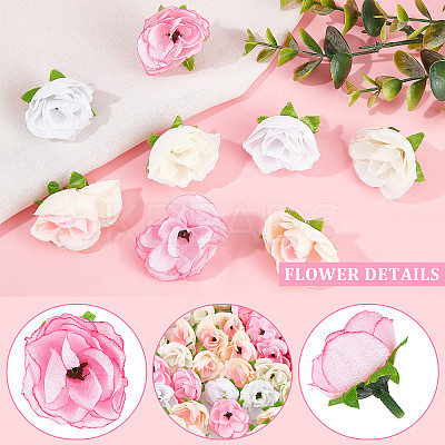100Pcs 4 Colors Cloth Imitation Rose AJEW-CP0001-84-1