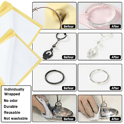 2Pcs 2 Style 4 Layers Silver Polishing Cloth TOOL-BBC0001-04C-1
