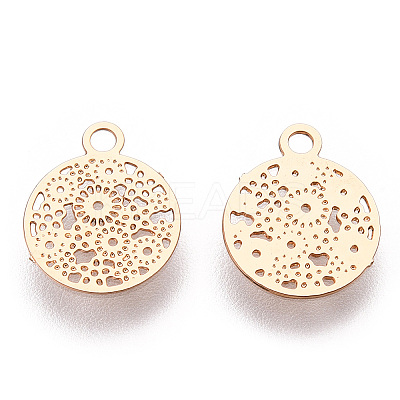 Rack Plating Brass Filigree Charms KKC-T001-48KC-1