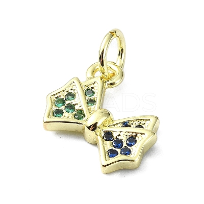 Brass Micro Pave Cubic Zirconia Pendants KK-H475-22G-01-1