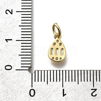 Brass Micro Pave Cubic Zirconia Charms KK-P295-33G-1
