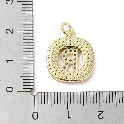 Rack Plating Brass Micro Pave Clear Cubic Zirconia Pendants KK-E102-33G-R-1