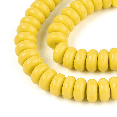 Opaque Spray Painted Glass Beads X-GLAA-ZX008-8mm-18K-1