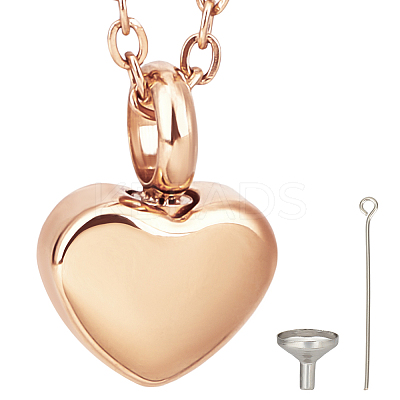 Stainless Steel Urn Ashes Necklace NJEW-CN0001-03RG-1