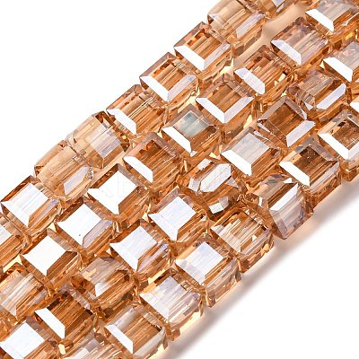Electroplate Glass Beads Strands EGLA-H108-01A-PL04-1
