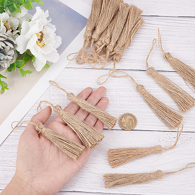 20Pcs Natural Jute Style Tassel AJEW-GF0005-13-1