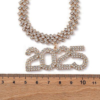 Brass Full Crystal Rhinestone 2025 Pendant Necklaces for Women LS-NJEW-Q005-01G-1