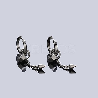 304 Stainless Steel Hoop Earrings for Men WG41879-01-1