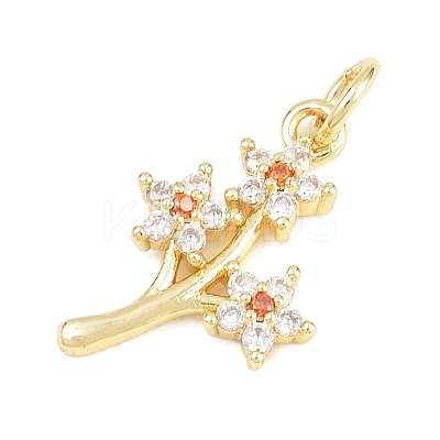 Brass Micro Pave Cubic Zirconia Pendants KK-F938-28G-03-1
