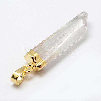 Natural Quartz Crystal Pendants G-F463-06G-1