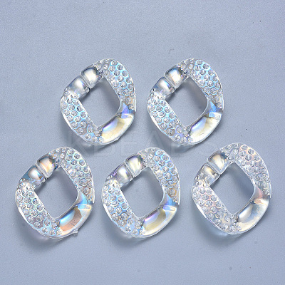Transparent Acrylic Linking Rings Rhinestone Settings OACR-S036-009B-D01-1